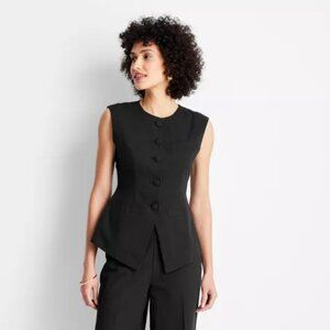 Women's Sleeveless Button-Front Waistcoat - Future Collective™ with Jenee Naylor